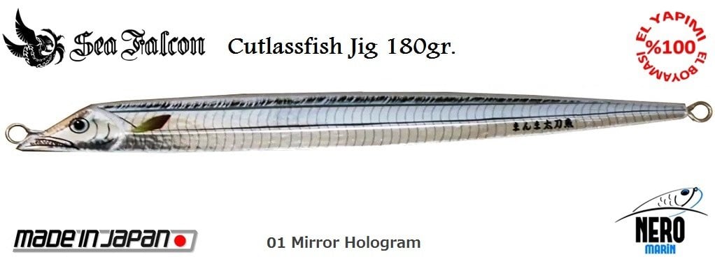 Sea Falcon Cutlass Fish Jig 180gr. 01 Mirror Holo