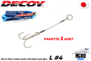 Decoy WA-21 Wire Treble Assist Telli Üçlü Asist İğne #L (2 Adet / Paket)