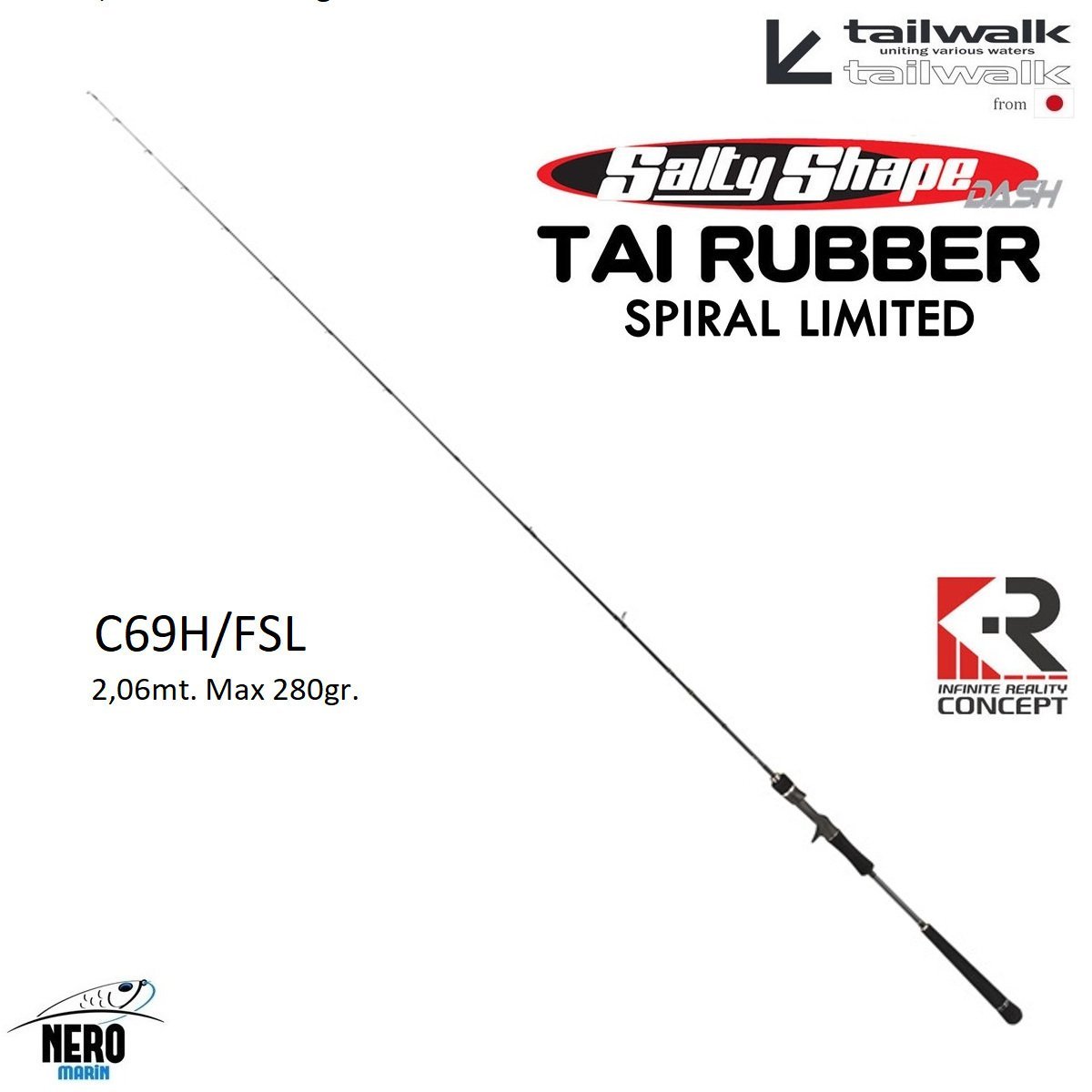 Tailwalk SSD Tai Rubber Full Solid Spiral C69H/FSL 2,06mt. / Max. 280gr.