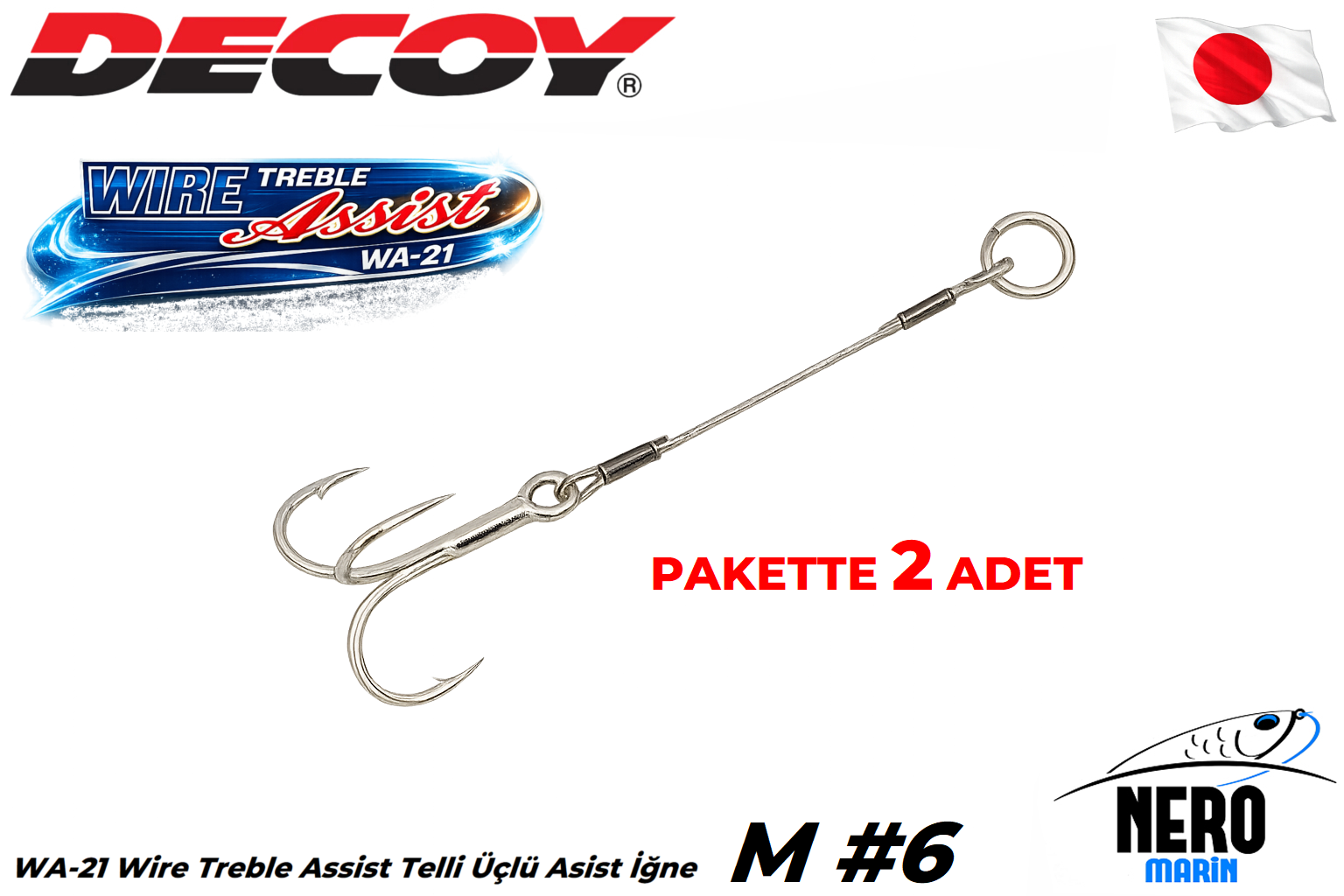 Decoy WA-21 Wire Treble Assist Telli Üçlü Asist İğne #M (2 Adet / Paket)