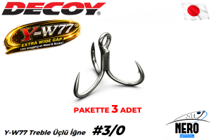 Decoy Y-W77 Treble Üçlü İğne #3/0 (4 Adet / Paket)
