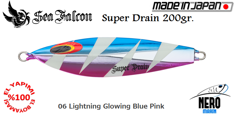 Sea Falcon Cast Jig 60 gr. TR-09 Lightning Glow Blue Pink