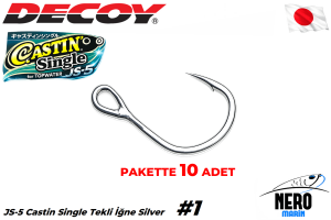 Decoy JS-5 Castin Single Tekli İğne Silver #1 (10 Adet / Paket)