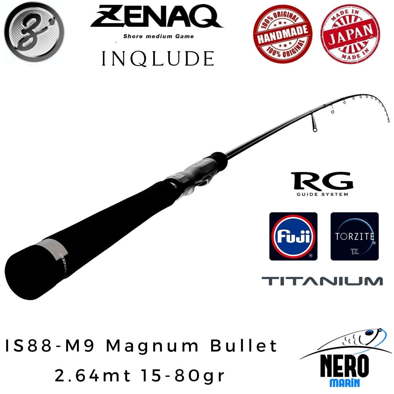 Zenaq Inqlude IS88-M9 Magnum Bullet (RG) 2.64mt 15-80gr (2P) Spin Kamış