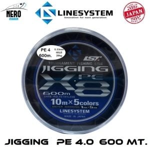 Linesystem Jigging X8 600mt. PE 4.0