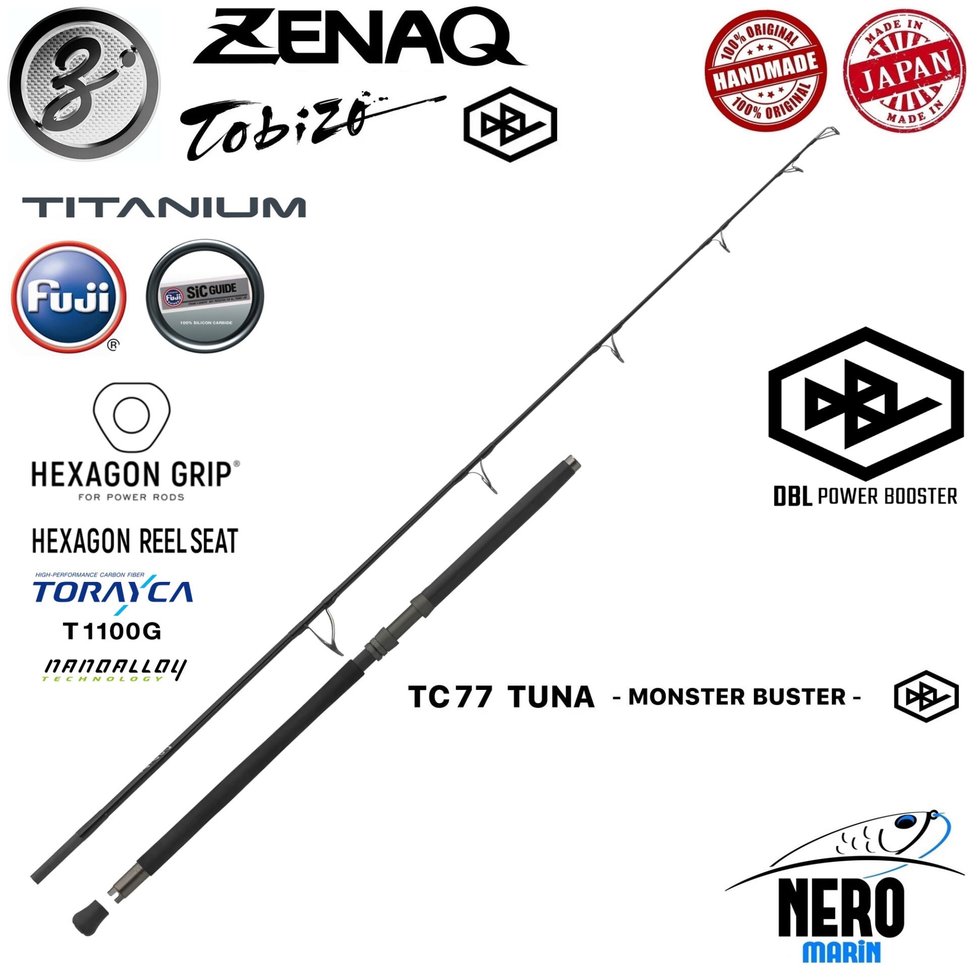 Zenaq Tobizo Monster Buster TC77 Tuna DBL Off Shore Casting Popping Kamış 244cm 60-10gr