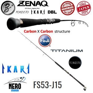 Zenaq Fokeeto DBL FS53-J15 Ikari 1.60mt 180-500gr (1P) Jigging Kamış
