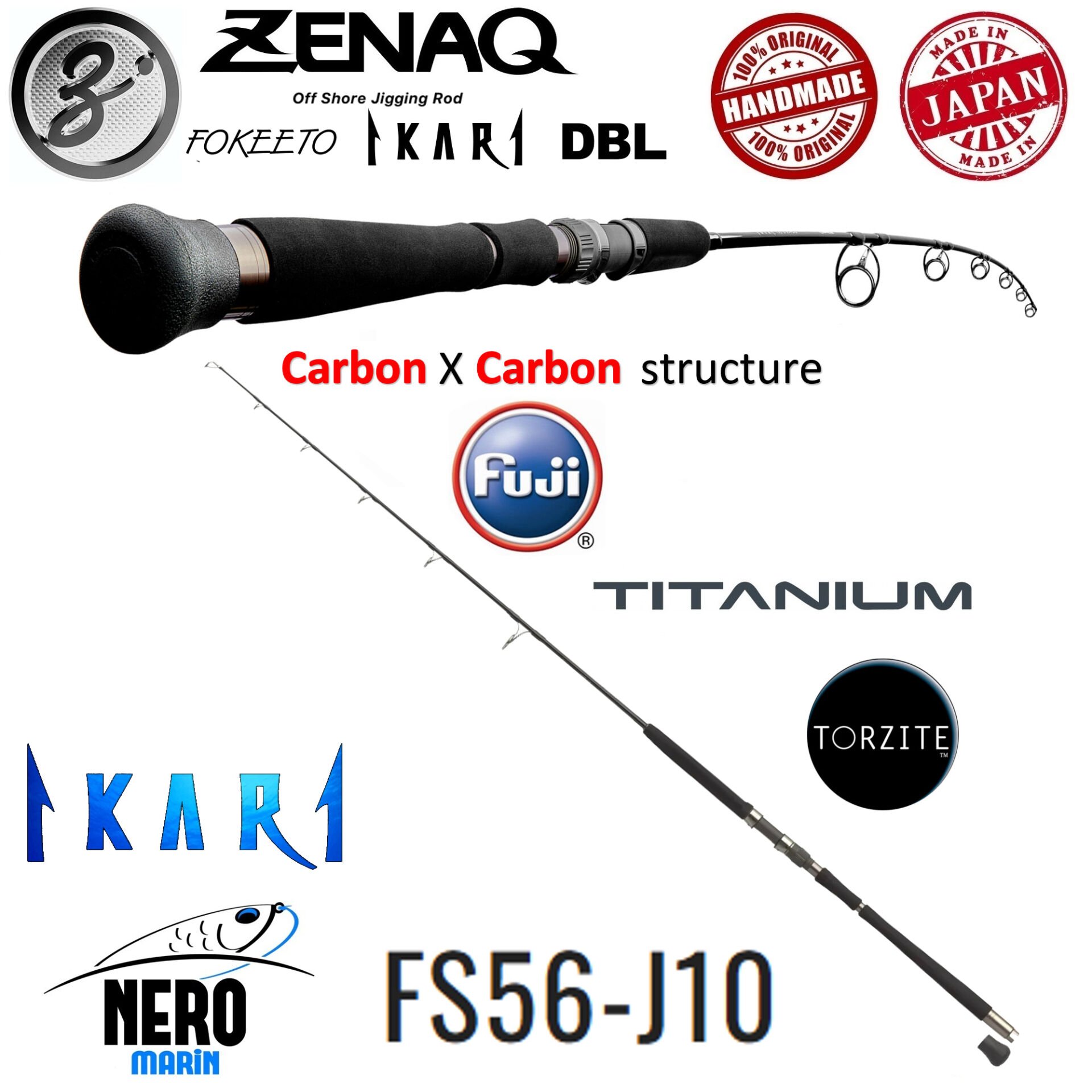 Zenaq Fokeeto DBL FS56-J10 Ikari 1.68mt 150-400gr (1P) Jigging Kamış