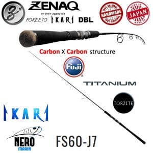 Zenaq Fokeeto DBL FS60-J7 Ikari 1.83mt Short Jig 280gr Long Jig 350gr Jigging Kamış