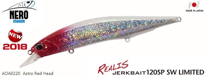 Realis Jerkbait 120SP SW AOA0220 Astro Red Head