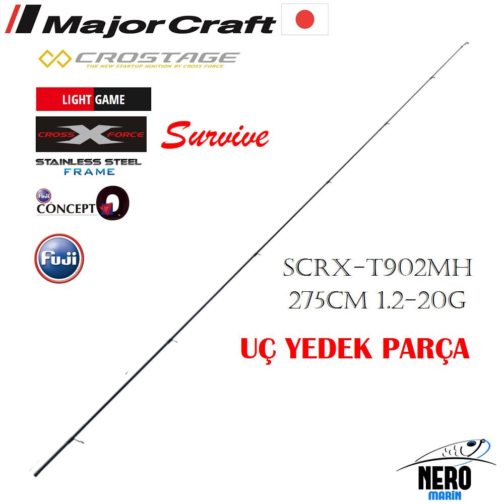 MC Crostage New SCRX-T902MH LRF +Microjig Kamış Tubular 275cm 1.2-20g Yedek Uç Parça