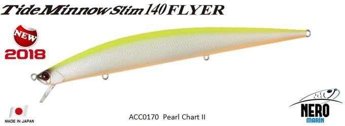 Tide Minnow Slim Flyer 140 ACC0170 / Pearl Chart II