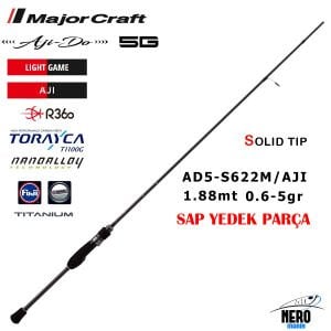 MC 5g Yedek Sap Parça Ajido Aji Kamış AD5-S622M/Aji 188cm 0.6-5g Yedek Sap Parça