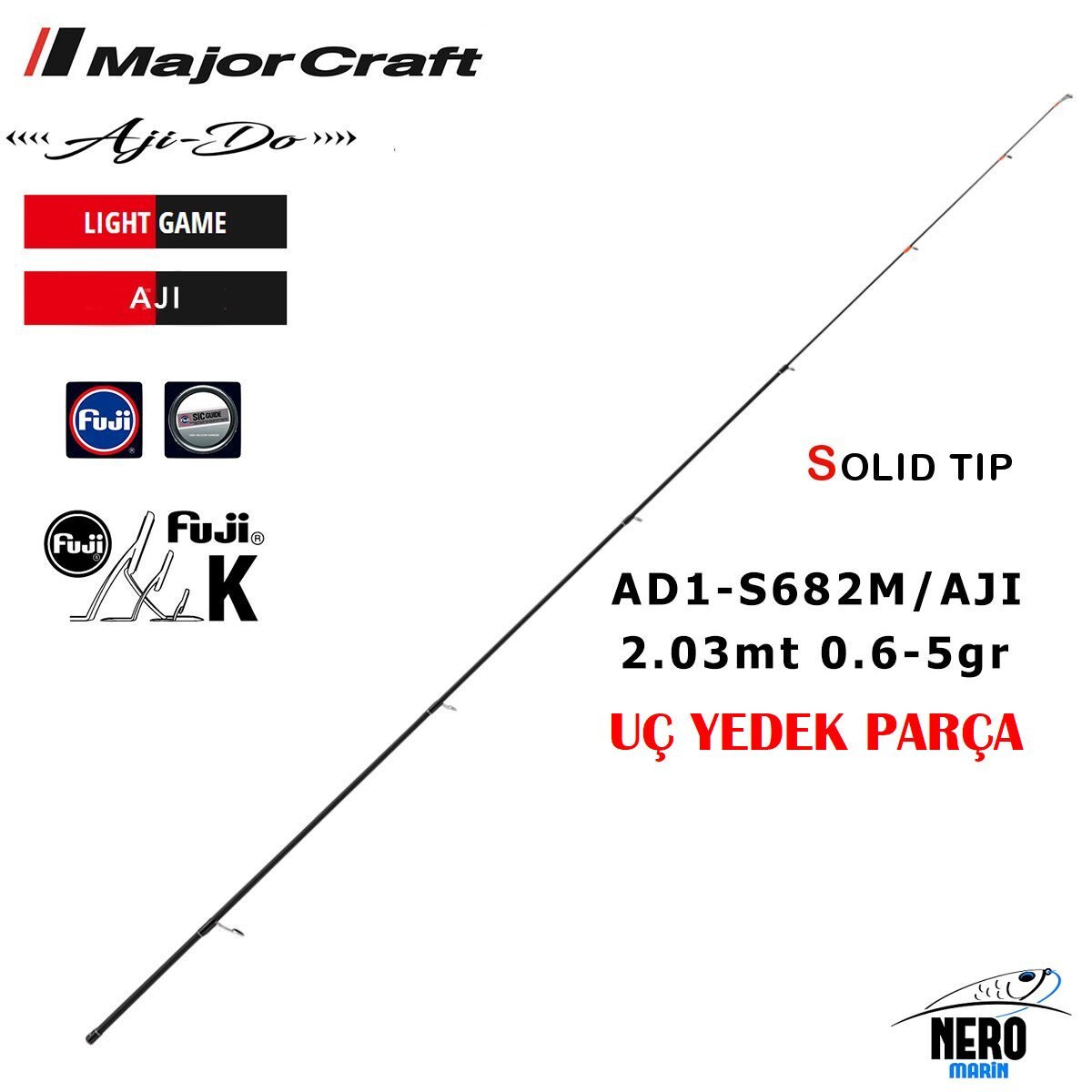 MC 1G Ajido Aji Kamış AD1-S682M 203cm 0.6-5g Yedek Uç Parça
