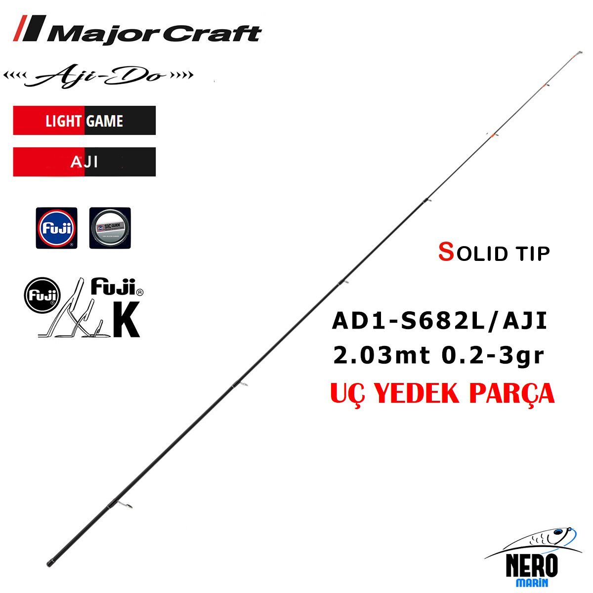 MC 1G Ajido Aji Kamış AD1-S682L 203cm 0.2-3g Yedek Uç Parça