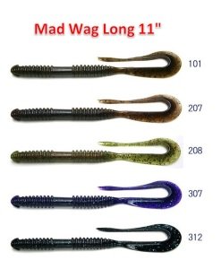 Keitech Mad Wag Long 11'' #207 Green Pumpkin PP. Blue