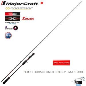 MC Crostage New Survive SCRXJ-B70MHTR/DTR Tai Rubber Kamış Bait Casting Model Saptan 2 Parça 213cm Max 200g