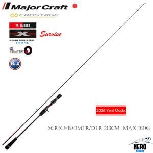 MC Crostage New Survive SCRXJ-B70MTR/DTR Tai Rubber Kamış Bait Casting Model Saptan 2 Parça 213cm Max 160g