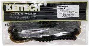 Keitech Mad Wag Long 8'' #207 Green Pumpkin PP. Blue