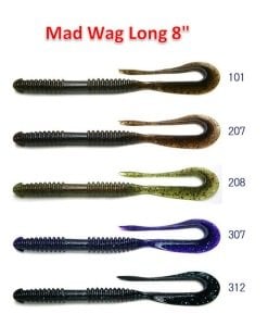 Keitech Mad Wag Long 8'' #207 Green Pumpkin PP. Blue
