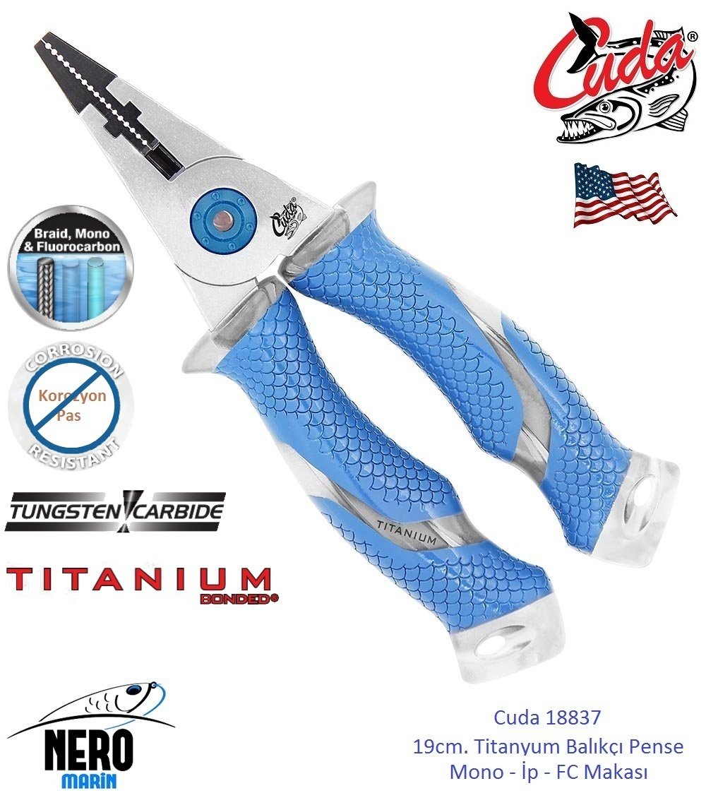 Cuda 18837 7.5'' Titatnium Nitride Bonded Pliers