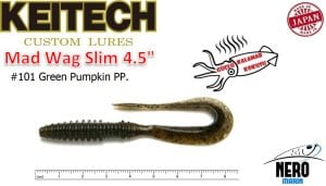 Keitech Mad Wag Slim 4.5'' #101 Green Pumpkin PP.