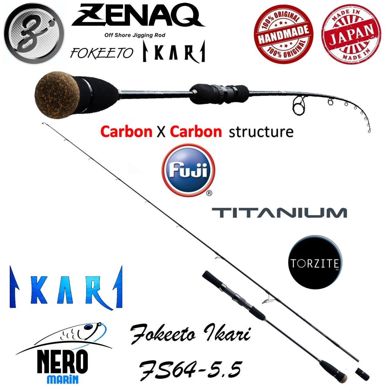 Zenaq Fokeeto FS64-5.5 (S) İkari 193cm 210-280gr Slow Jigging Kamış