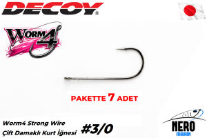Decoy Worm4 Strong Wire Çift Damaklı Kurt İğnesi #3/0 (7 Adet/Paket)