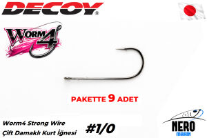 Decoy Worm4 Strong Wire Çift Damaklı Kurt İğnesi #1/0 (9 Adet/Paket)