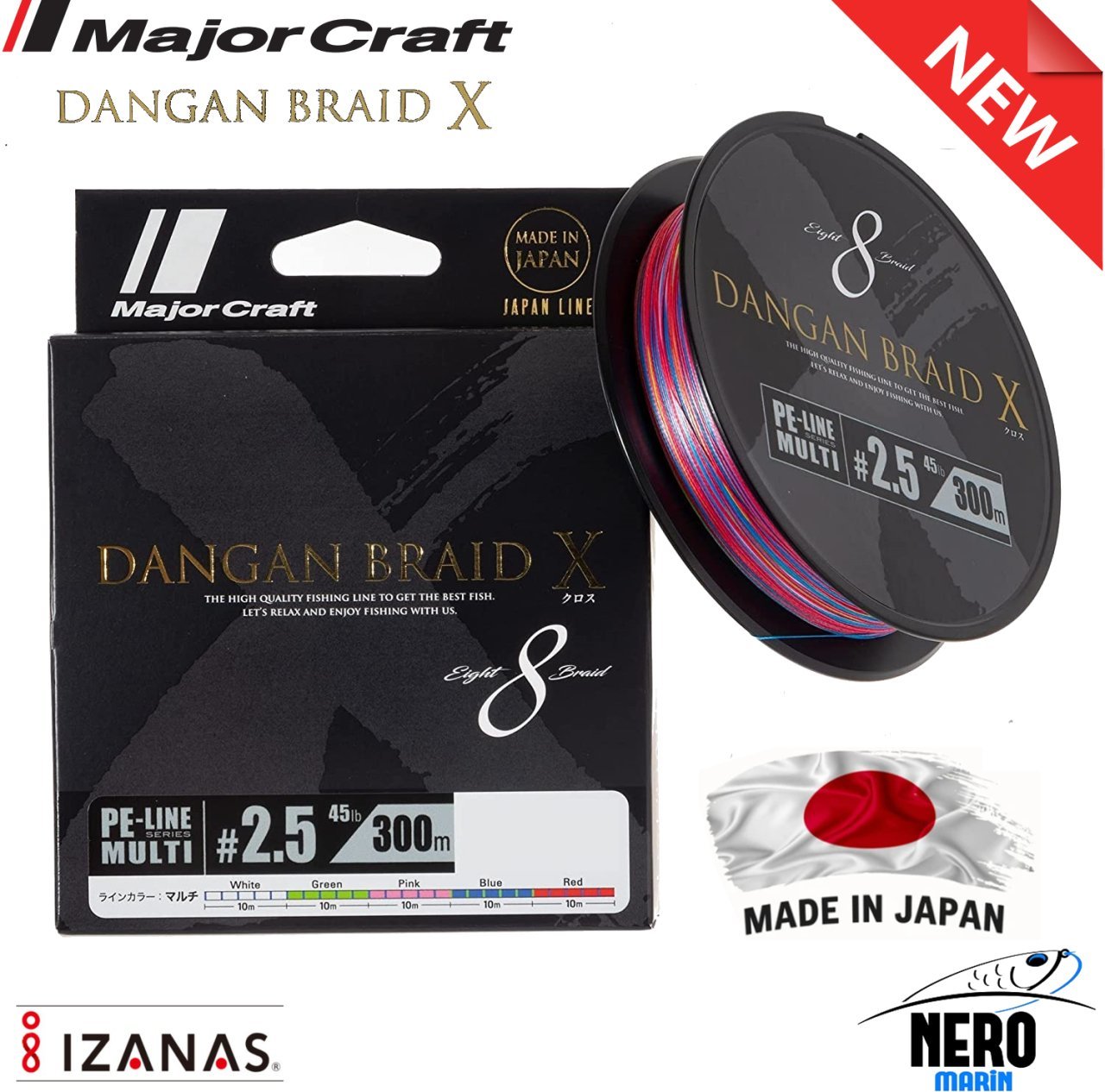 MC Dangan X Braid İp DBX8 PE 2.5 300 metre Multi Color