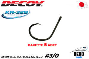 Decoy KR-32B Circle Light Delikli Circle Olta İğnesi BN  #3/0 (5 Adet/Paket)