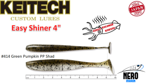 Keitech Easy Shiner 4'' #414 Green Pumpkin PP Shad