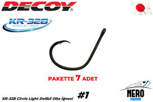 Decoy KR-32B Circle Light Delikli Circle Olta İğnesi BN  #1 (7 Adet/Paket)