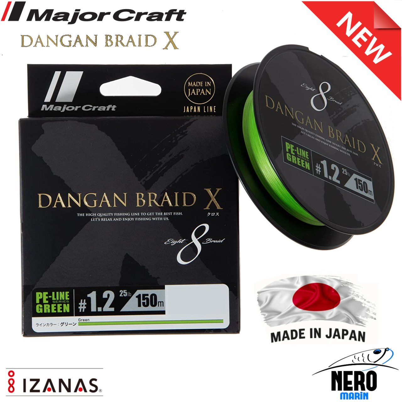 MC Dangan X Braid İp DBX8 PE 1.2 150 metre Yeşil