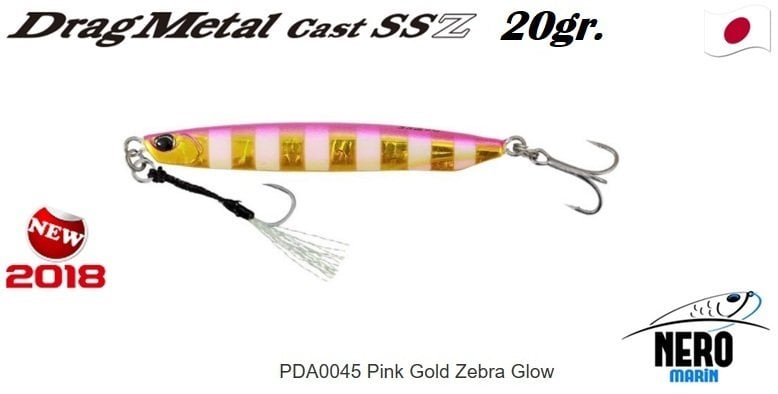 Drag Metal Cast Super Slim SSZ Jig 20Gr. PJA0045 Pink Gold Zebra Glow