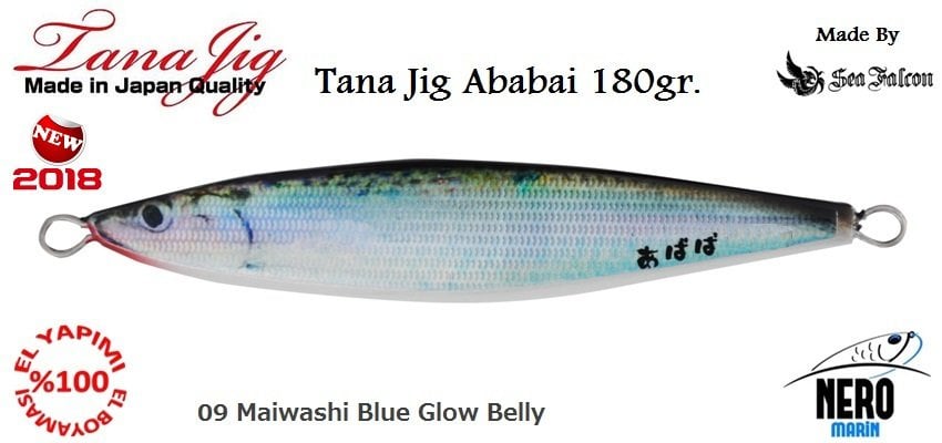Ababai Jig 180gr. 09 Mackerel Blue Glow Belly