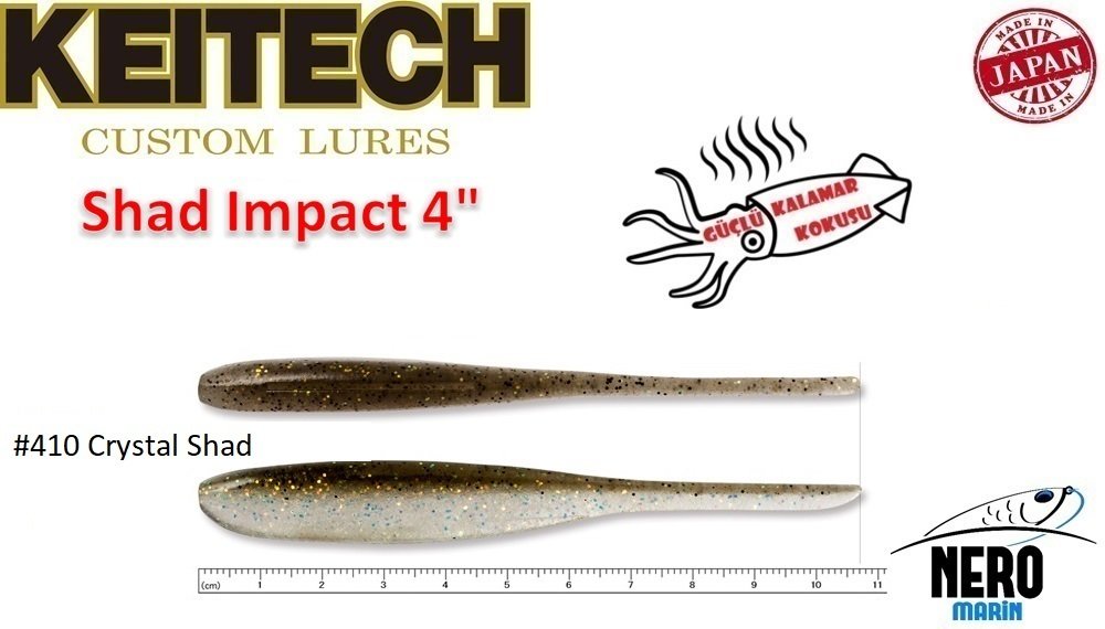 Keitech Shad Impact 4'' #410 Crystal Shad