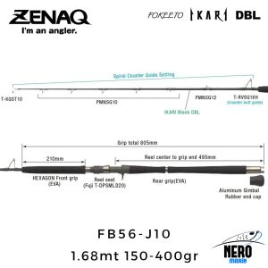 Zenaq Fokeeto DBL FB56-J10 İkari 1.68mt 150-400gr (1P) Tetikli Jigging Kamış