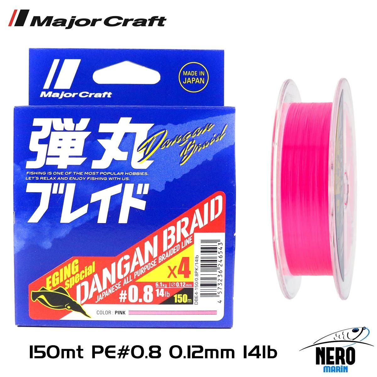 MC Dangan Braid İp Egi Special DBE4 PE 0.8/0.12mm/14lb/6.1kg/150mt Pembe