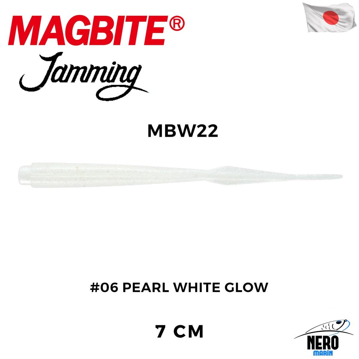 Magbite Jamming 7cm #06 Pearl White Glow Kokulu Silikon Yem (7 Adet)