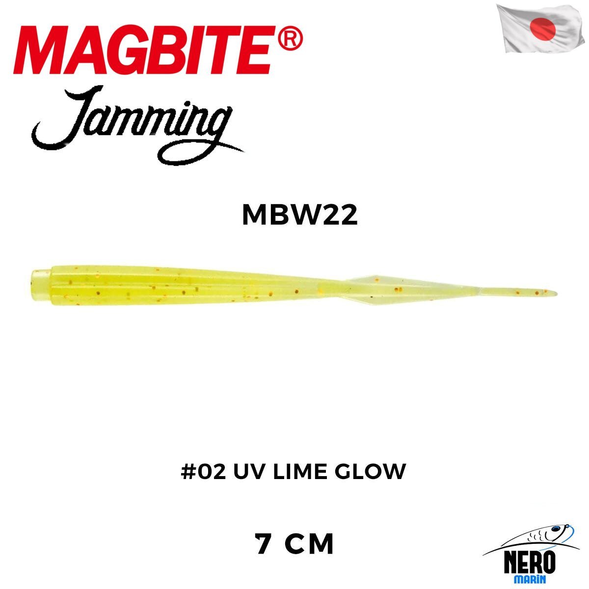 Magbite Jamming 7cm #02 UV Lime Glow Kokulu Silikon Yem (7 Adet)