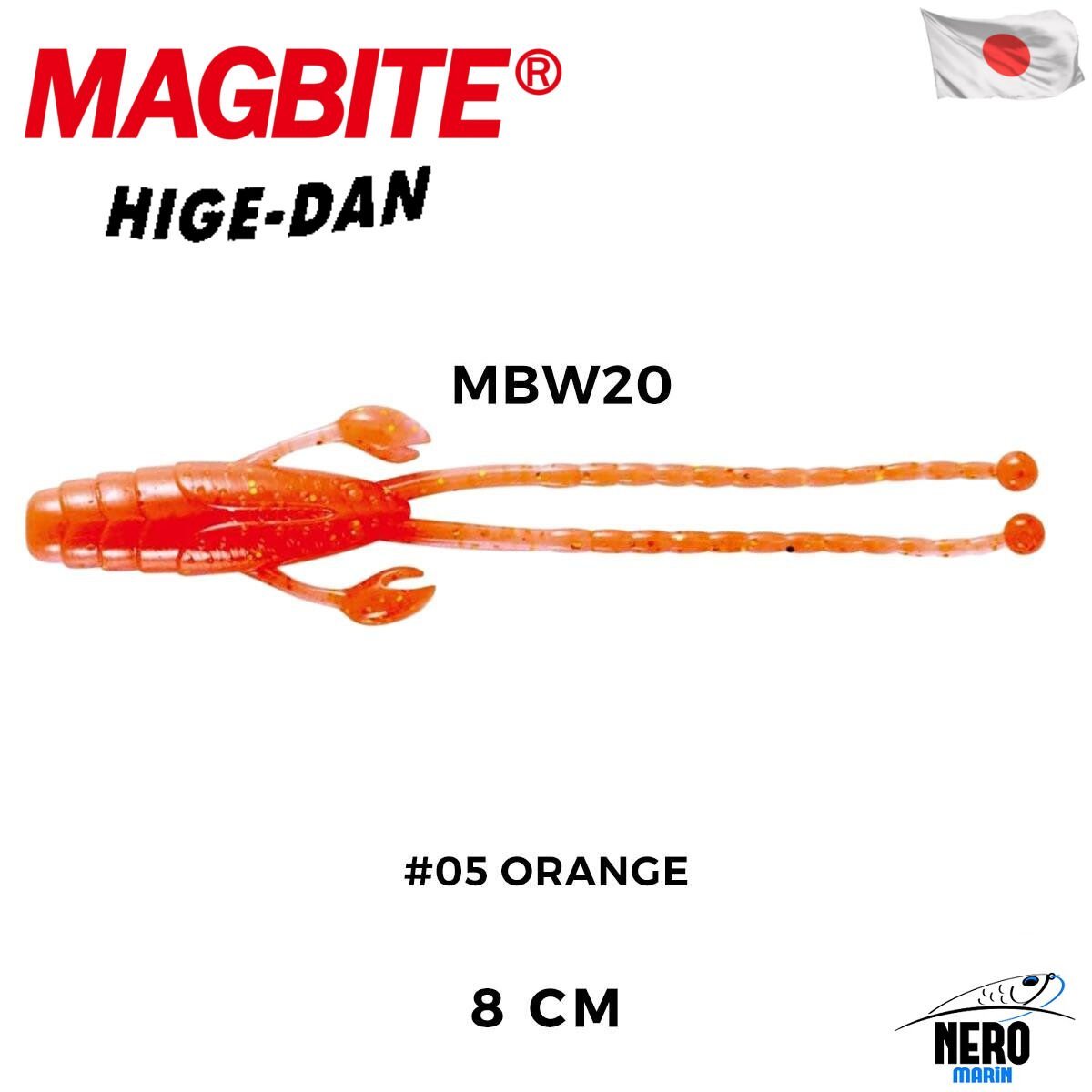 Magbite Higedan 8cm #05 Orange Kokulu Silikon Yem (5 Adet)