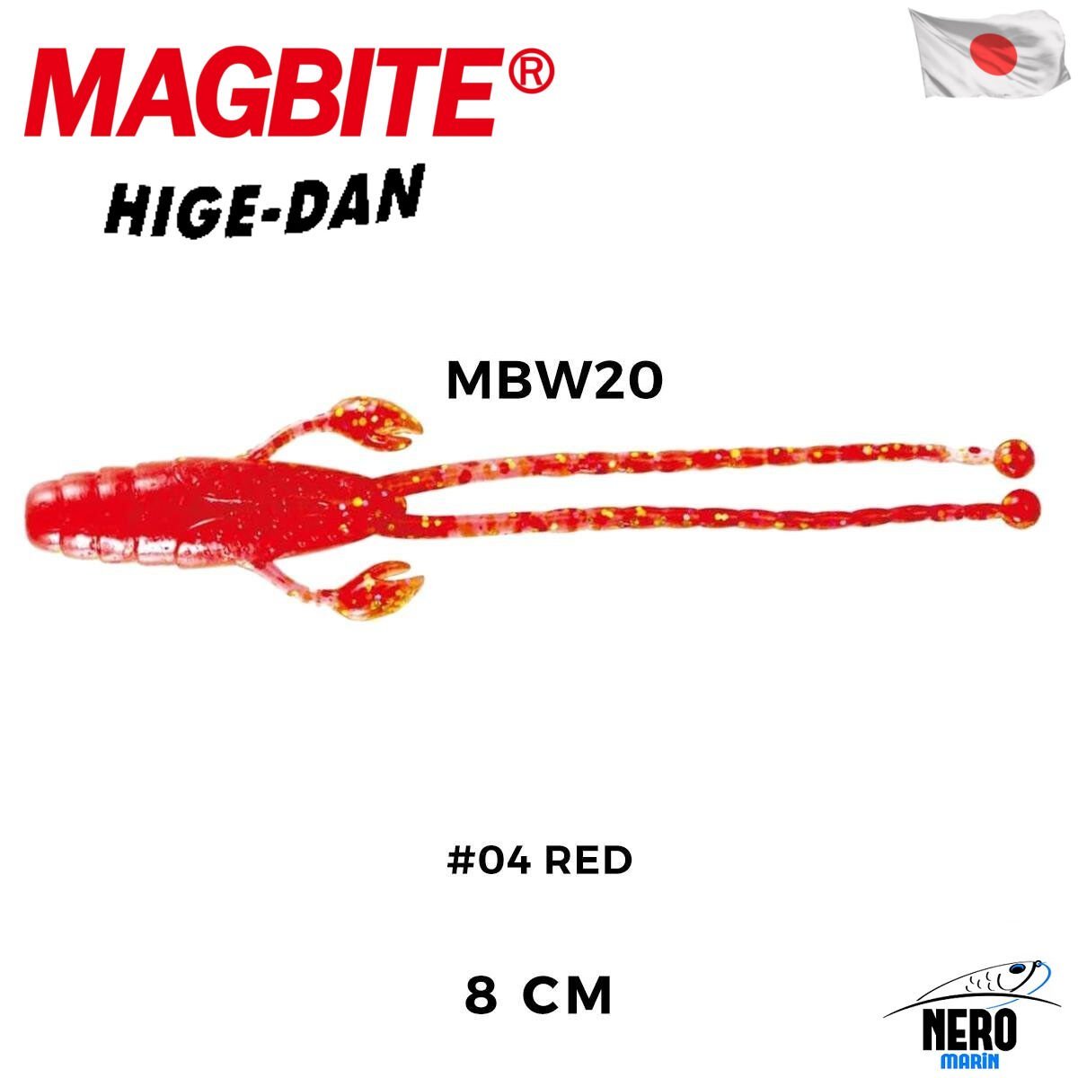 Magbite Higedan 8cm #04 Red Kokulu Silikon Yem (5 Adet)