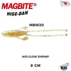 Magbite Higedan 8cm #03 Glow Shrimp Kokulu Silikon Yem (5 Adet)