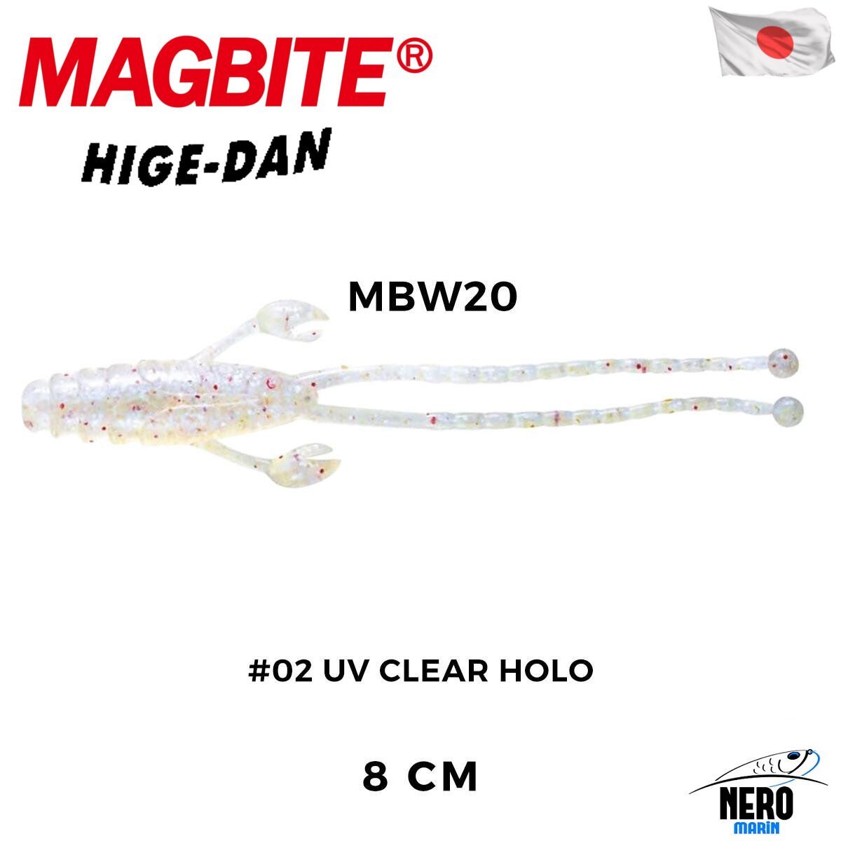 Magbite Higedan 8cm #02 UV Clear Holo Kokulu Silikon Yem (5 Adet)