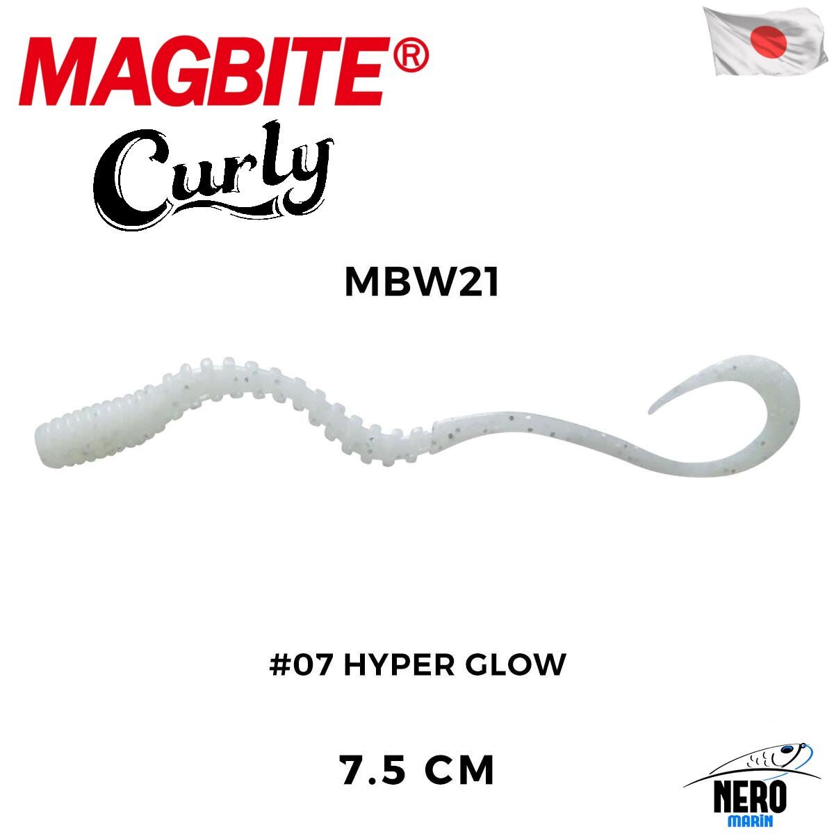 Magbite Tai Rubber Bug Curly 7.5cm #07 Hyper Glow Kokulu Silikon Kurt (5 Adet)
