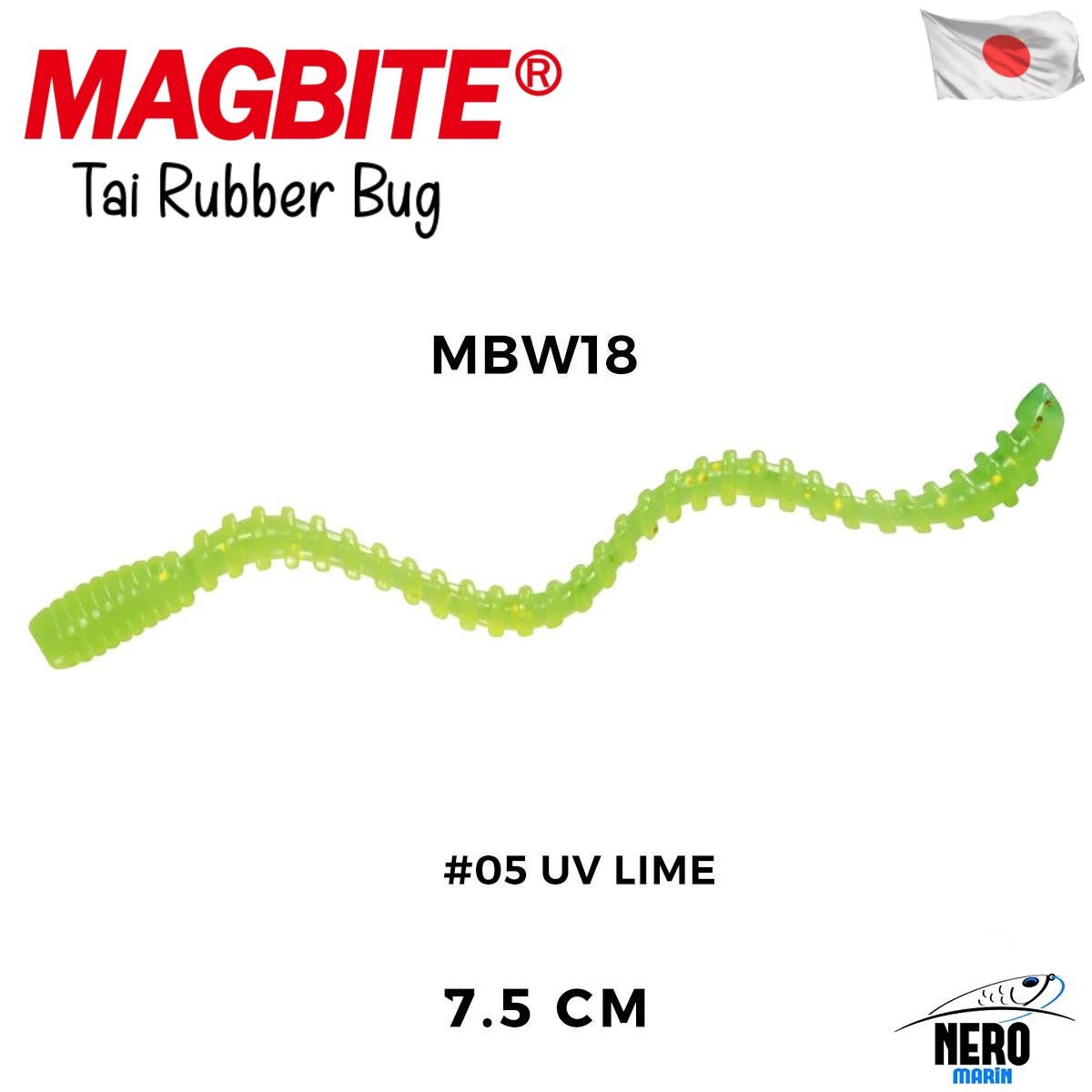 Magbite Tai Rubber Bug 7.5cm #05 UV Lime Kokulu Silikon Kurt (5 Adet)