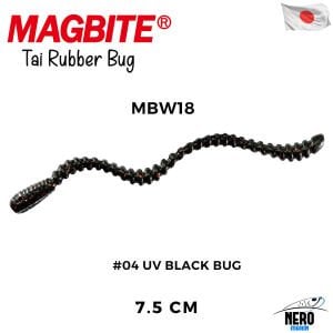 Magbite Tai Rubber Bug 7.5cm #04 UV Black Bug Kokulu Silikon Kurt (5 Adet)