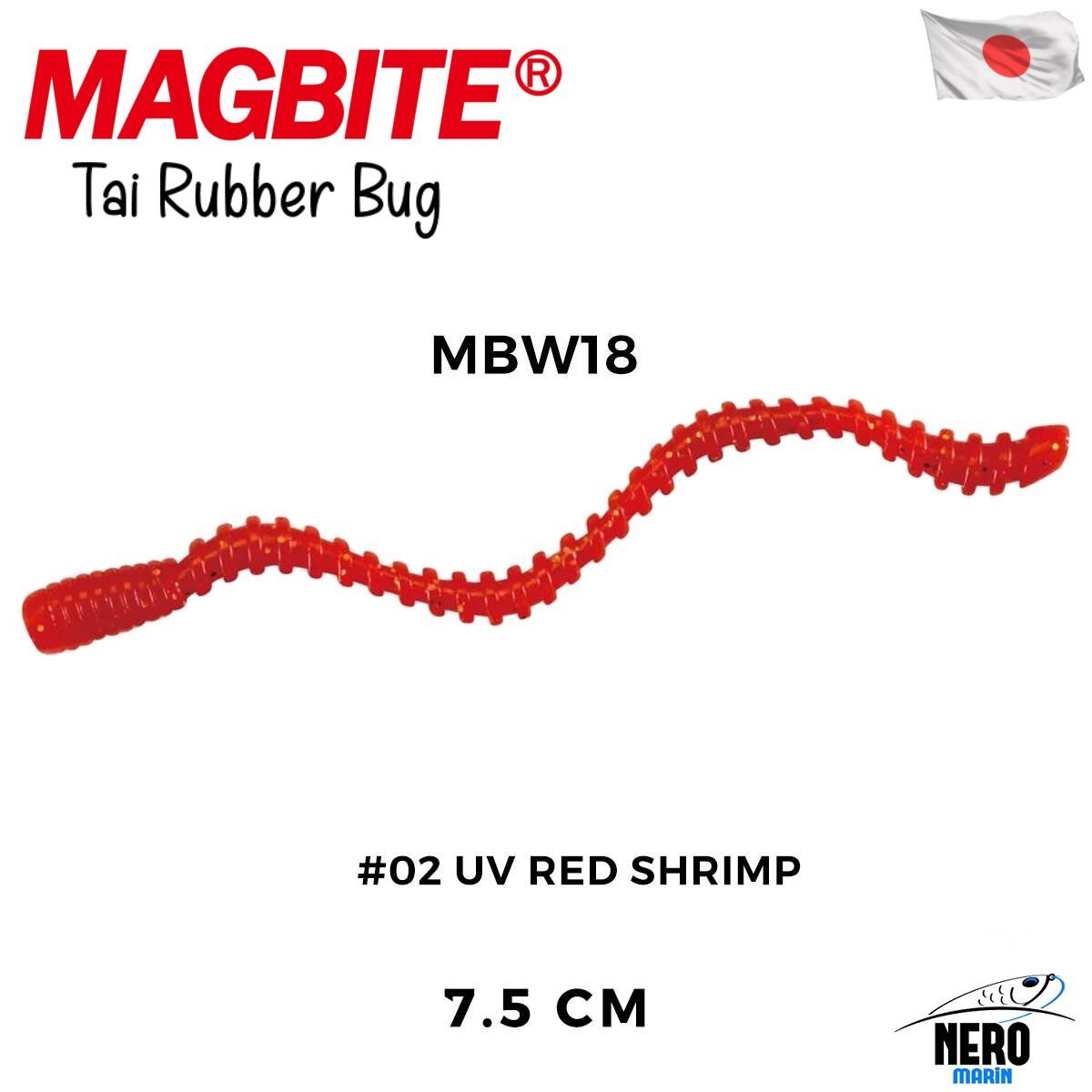 Magbite Tai Rubber Bug 7.5cm #02 UV Red Shrimp Kokulu Silikon Kurt (5 Adet)