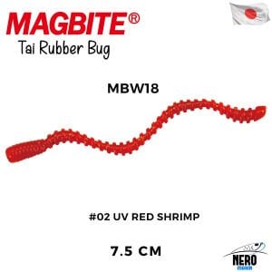 Magbite Tai Rubber Bug 7.5cm #02 UV Red Shrimp Kokulu Silikon Kurt (5 Adet)